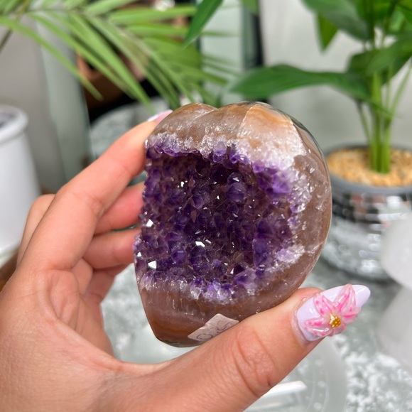 Amethyst Agate Heart- AAH1 - Picture 2 of 7